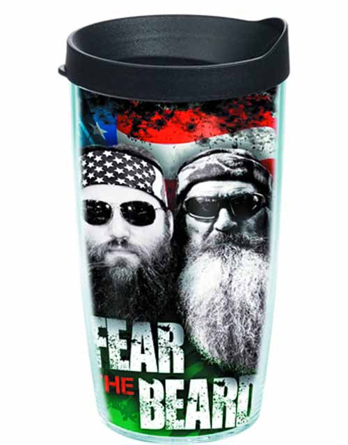Tervis Duck Dynasty Fear Beard Wrap with lid 16oz Tumbler --0