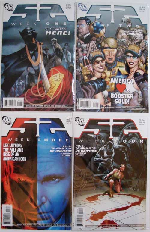 52 Week 1, 2, 3, 4 Batman Superman Wonder Woman Johns Morrison Waid --0
