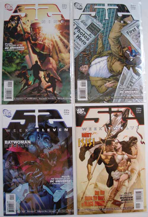 52 Week 9, 10, 11, 12 Batman Superman Wonder Woman Johns Morrison Waid --0