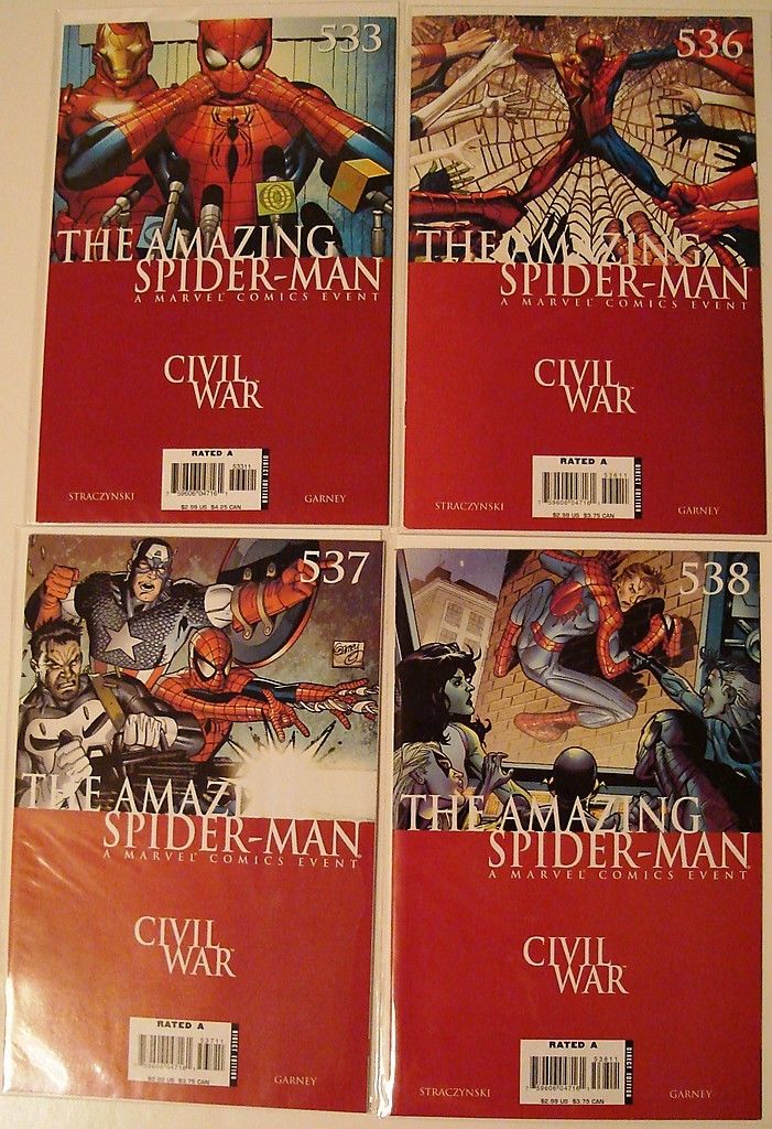 Amazing Spider-Man 533 536 537 538 539 540 Captain America Civil War --0