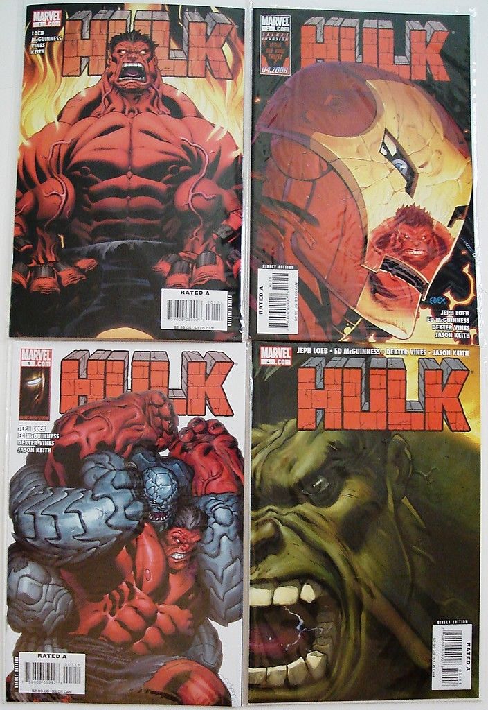 Hulk 1, 2, 3, 4, 5 Set Lot Red Rulk Loeb McGuinness Iron Man She-Hulk --0