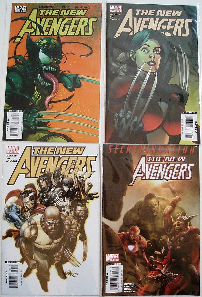 New Avengers 35, 36, 37, 40, 41, 44 Wolverine Spider-Man Bendis Yu --0