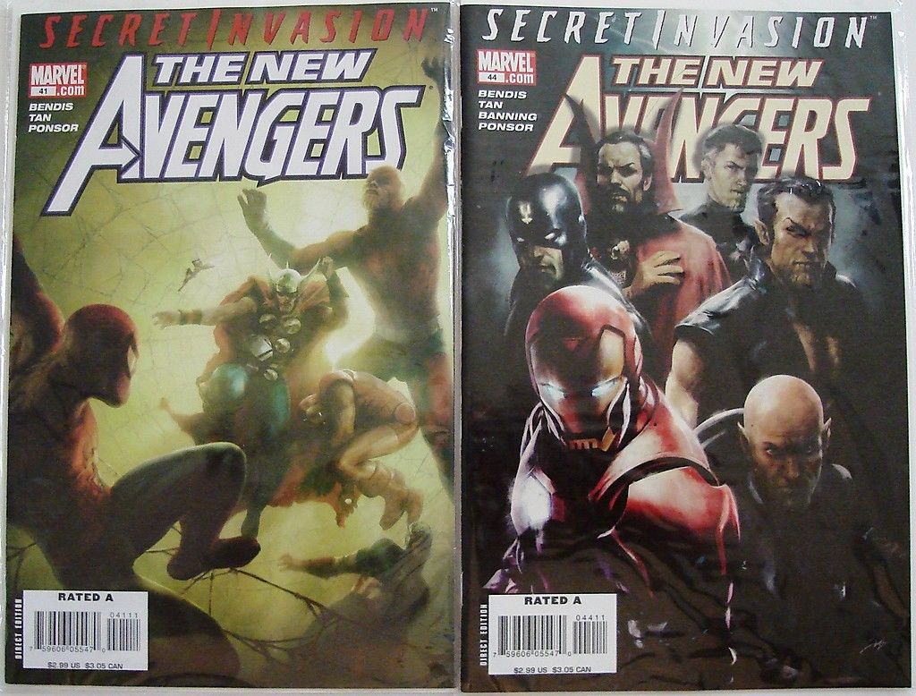 New Avengers 35, 36, 37, 40, 41, 44 Wolverine Spider-Man Bendis Yu --1