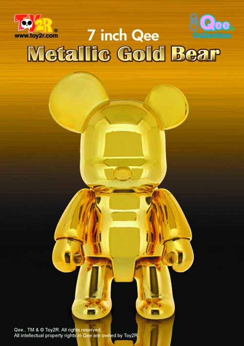 Metallic Gold 7In Bear Qee Vinyl Figure --0