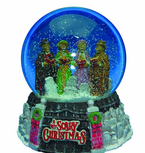 Scary Christmas Zombie Carolers Waterglobe --0