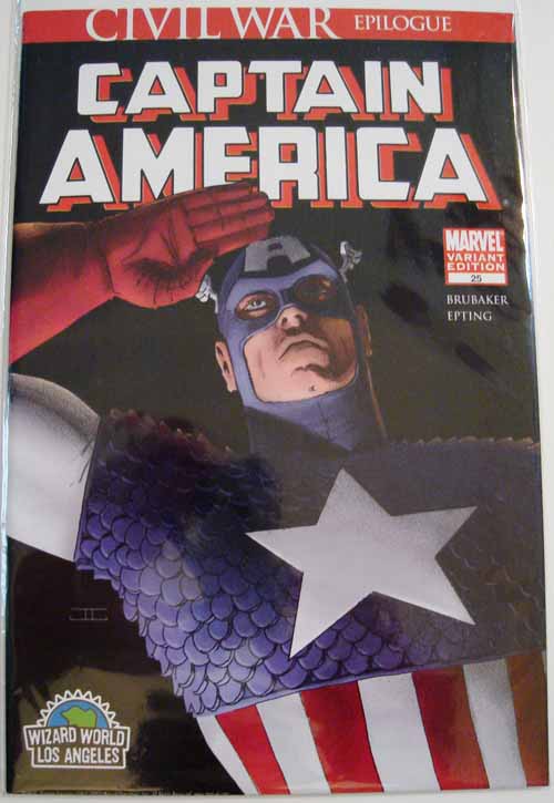 Captain America 25 Cassaday Variant Wizard World LA Civil War --0