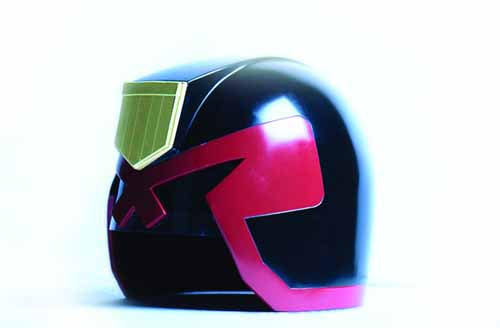 buy judge dredd motorcycle helmet Judge Dredd Helmet 1:1 Scale Replica – MythicCollectibles.com
