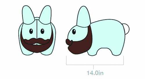 Bearded Labbit 14in Plush Blue Version --0