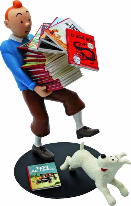 Tintin Tintin Holding Albums Resin Figure --0