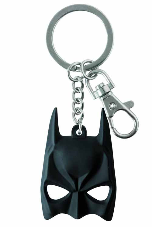 Batman Mask Rubber Pewter Keyring -- Dark Knight --0