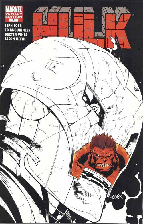 Hulk 2 -- Mcguinness Sketch Variant -- Red Hulk Iron Man Jeph Loeb --0