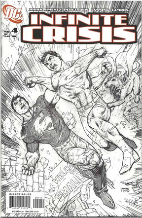 Infinite Crisis 4 Jim Lee Sketch cover 2nd printing -- Johns Jimenez --0