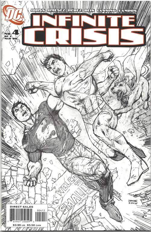 Infinite Crisis 4 Jim Lee Sketch cover 2nd printing -- Johns Jimenez --0