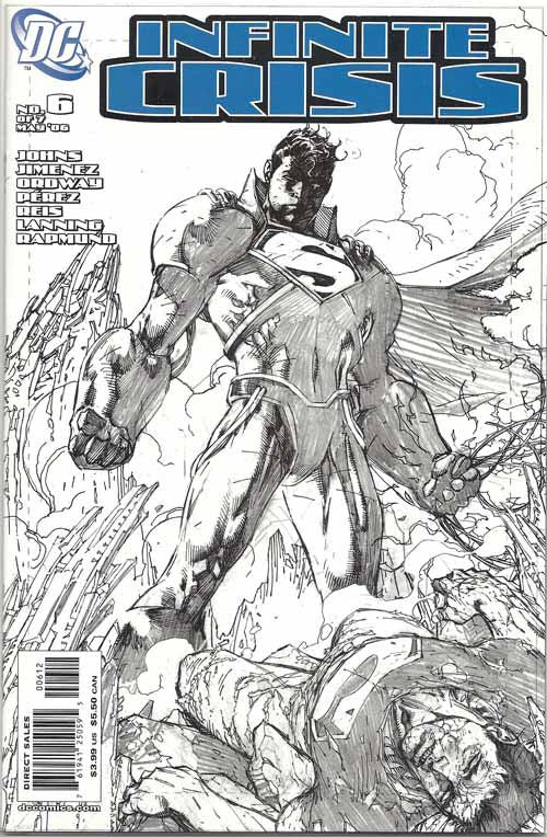 Infinite Crisis 6 Jim Lee Sketch cover 2nd printing -- Johns Jimenez --0