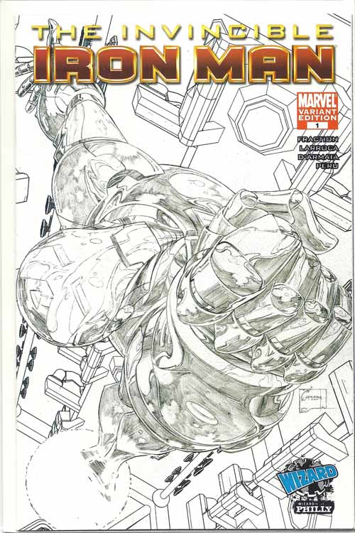 Invincible Iron Man 1 -- Quesada Sketch Wizard World Philly Variant --0