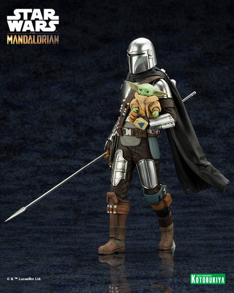 Star Wars Mandalorian And Grogu with Beskar Staff ARTFX PVC Statue --4