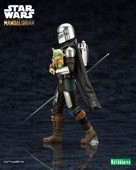 Star Wars Mandalorian And Grogu with Beskar Staff ARTFX PVC Statue --3