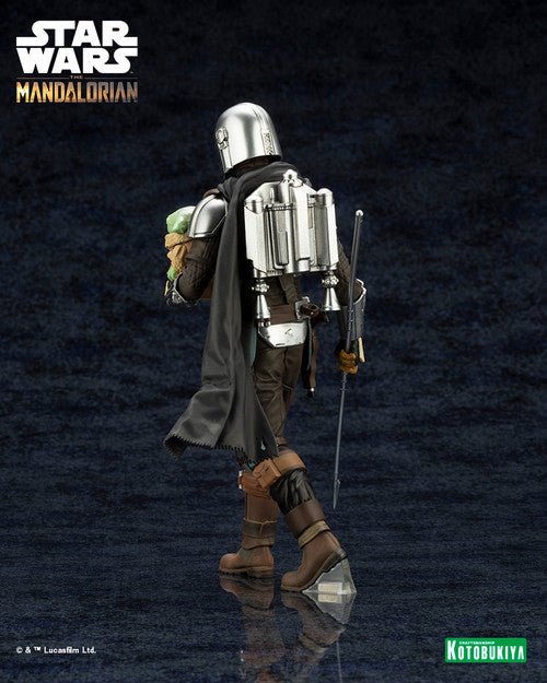 Star Wars Mandalorian And Grogu with Beskar Staff ARTFX PVC Statue --5