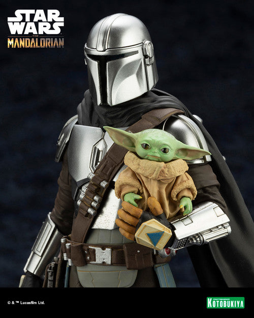Star Wars Mandalorian And Grogu with Beskar Staff ARTFX PVC Statue --1