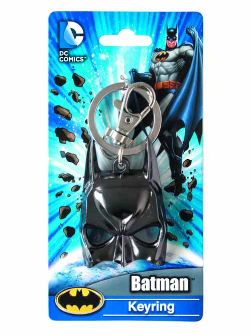 Batman Mask Black Electroplated Pewter Keyring--Dark Knight --0