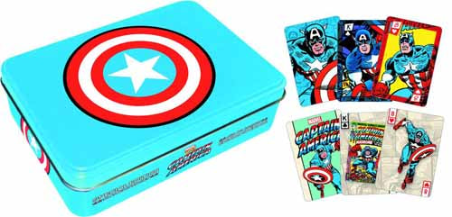 Captain America Playing Card Gift Tin -- Avengers --0