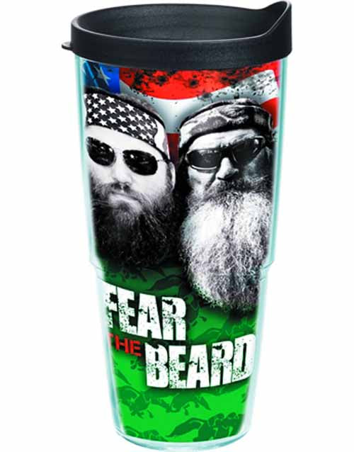 Tervis Duck Dynasty Fear Beard Wrap with lid 24oz Tumbler --0