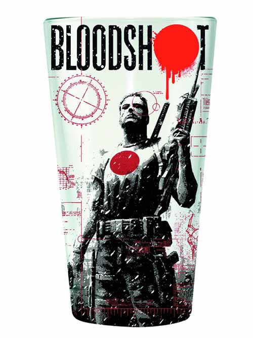 Valiant Bloodshot Clear Pint Glass --0