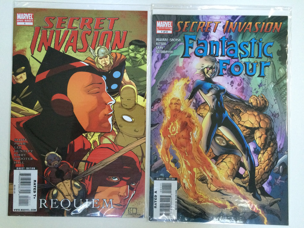 Secret Invasion 1, 2, 3, 4, 5, 6, 7 8 Requiem Fantastic Four Bendis Yu --8
