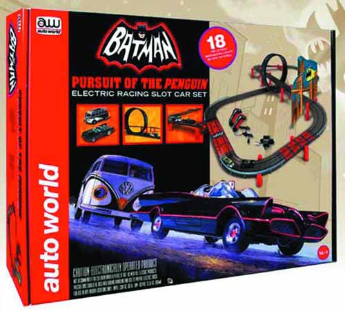 Auto World Batman Pursuit Penguin Slot Car Set --0