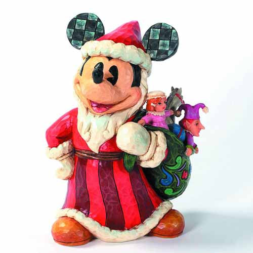 Disney Traditions Old World Santa Mickey Figure --0