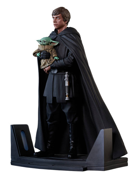 Star Wars Premier Collection Mandalorian Luke Skywalker & Grogu Statue --1