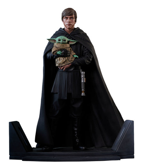 Star Wars Premier Collection Mandalorian Luke Skywalker & Grogu Statue --0
