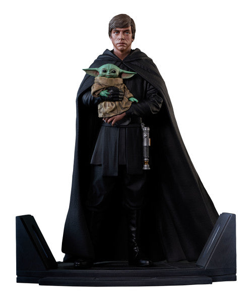 Star Wars Premier Collection Mandalorian Luke Skywalker & Grogu Statue --0