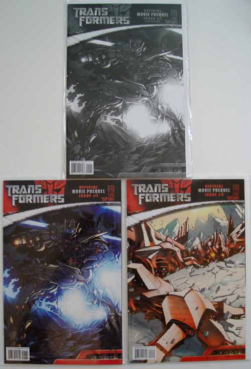Transformers Prime Directive Movie Prequel 1, 2, 1 Black White Variant --0