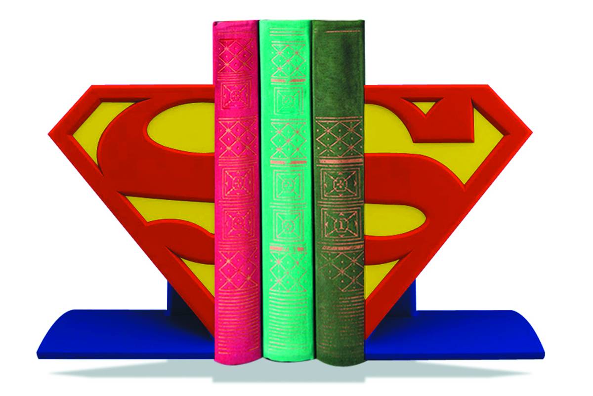 Superman Logo Bookends -- Man of Steel DC Comics --0