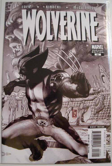 Wolverine 50 Bianchi Black and White Variant X-Men Loeb McGuinness --0