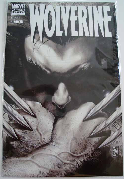 Wolverine 2003 55 -- Black and White B&W Variant -- X-Men Loeb Bianchi --0